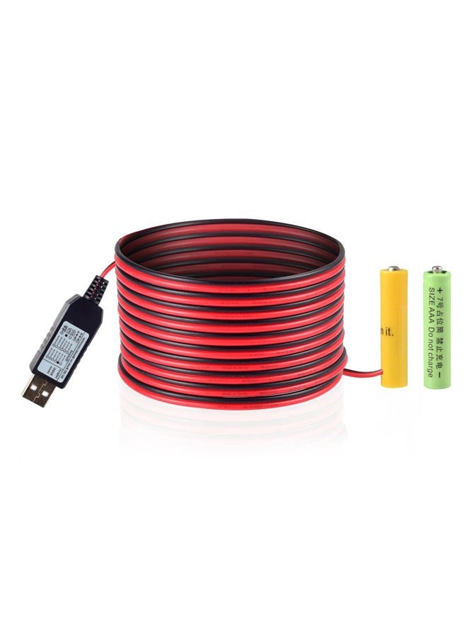 KAABEE USB AAA Battery Eliminator Replace Kit 5V to 3V Power Supply Converter 2 AAA Connect Cable 78INCH (2AAA-3V) - Image 1