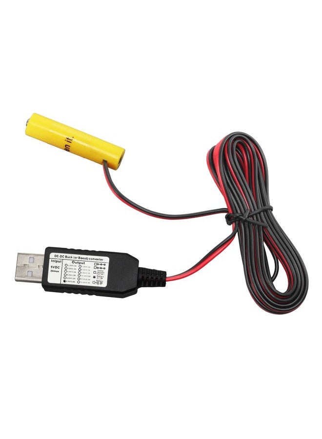 KAABEE USB AAA Battery Eliminator Replace Kit 5V to 3V Power Supply Converter 2 AAA Connect Cable 78INCH (2AAA-3V) - Image 2