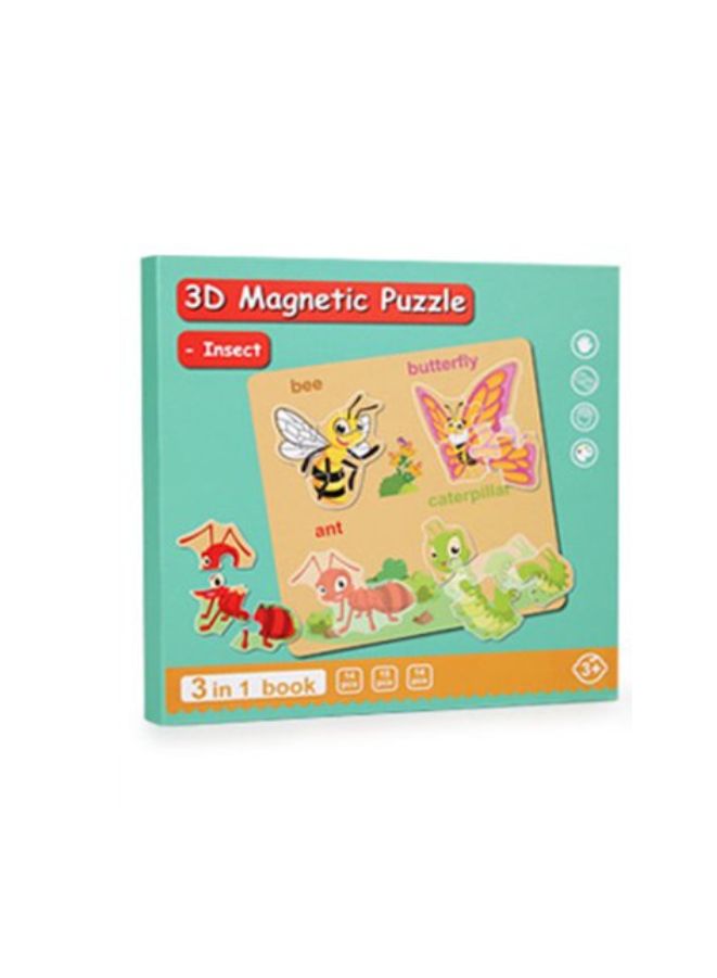 Montessori Magnetic Cardboard Puzzle Book Toys Durable Reusable Paper Puzzles for Visual Cognitive Training Insect - Image 2