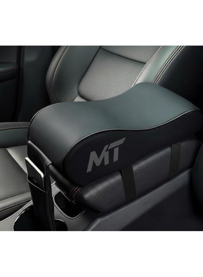 MT Car Armrest Cushion with Memory Foam, Universal Center Console Armrest Pad with Phone Holder and Storage Bag, Black - Image 1