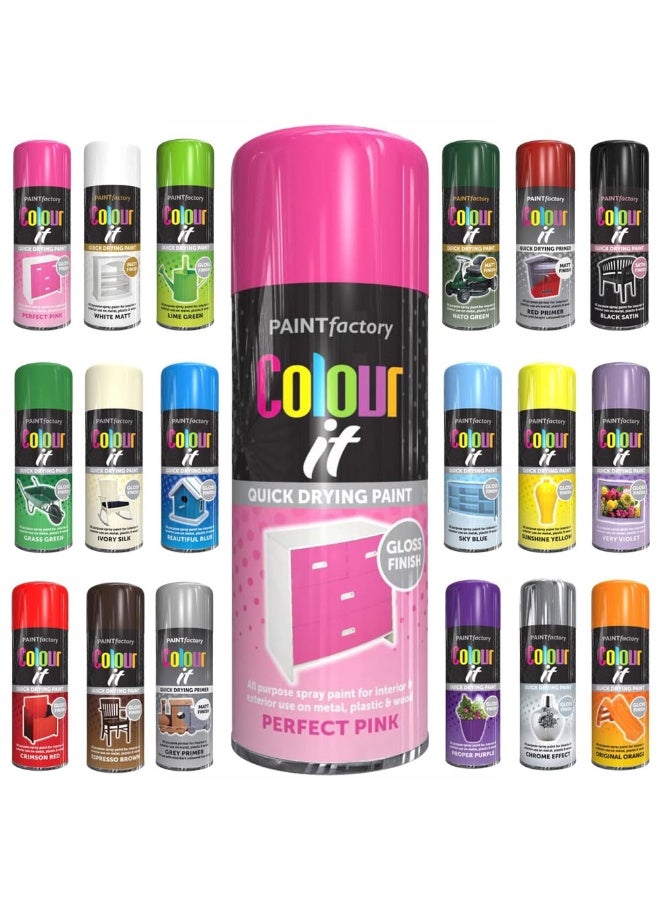 مصنع الطلاء دهان بخاخ لامع وردي مثالي من باينت فاكتوري ٤٠٠مل - يجف بسرعة عالي الأداء، مناسب للاستخدام الداخلي والخارجي، للاستعمال على المعدن والبلاستيك والخشب. - Image 2