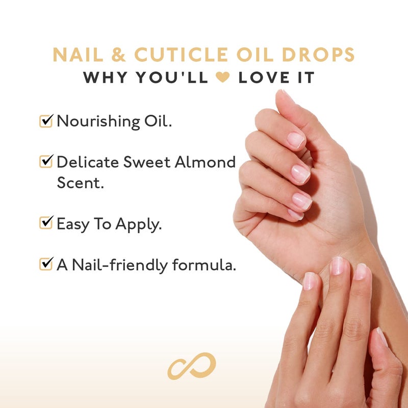Eternal Nail and Cuticle Oil Drops - 13.5mL Skin Care Treatment with Vitamin F, Soybean, Horsetail & Quinoa Extract to Repair Damaged Skin, Nails and Cuticle for All Nail & Nail Polish Types (Almond) - Image 3