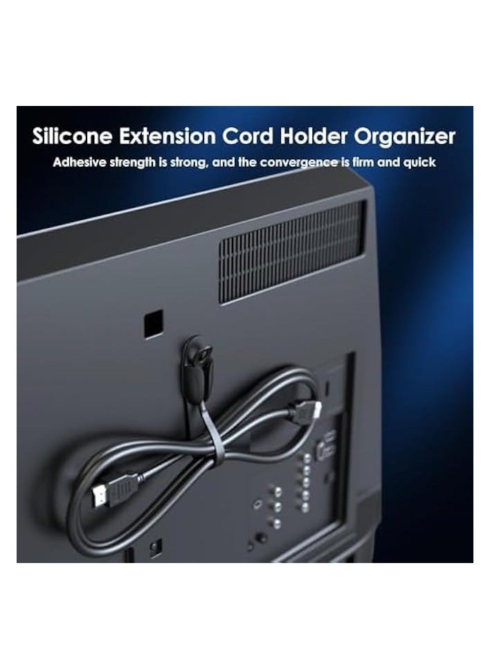 erorex Self-Adhesive Cable Retainer, Silicone Extension Cord Holders, Wire Organizer, for Organizing Home Office Desk appliances, TV, Car Wire, Cord Wrap Keeper, 8 Pcs, Grey and Black. - Image 4