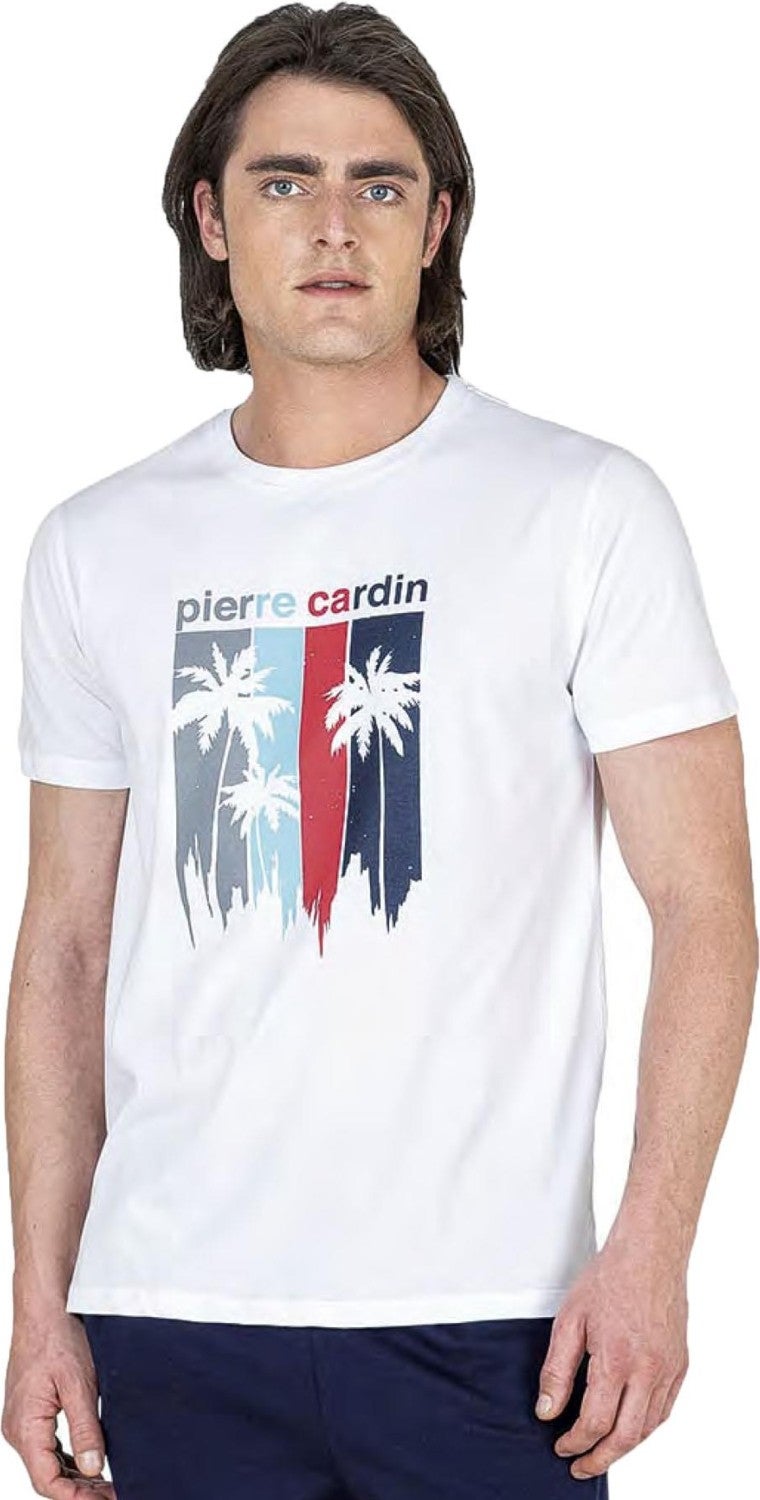 pierre cardin 100% Cotton Full Pattern Pajama Set, Men's T-Shirt Trouser Set, Pockets - Image 2