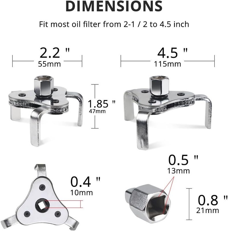 JDMON Universal Adjustable Oil Filter Wrench - Image 3