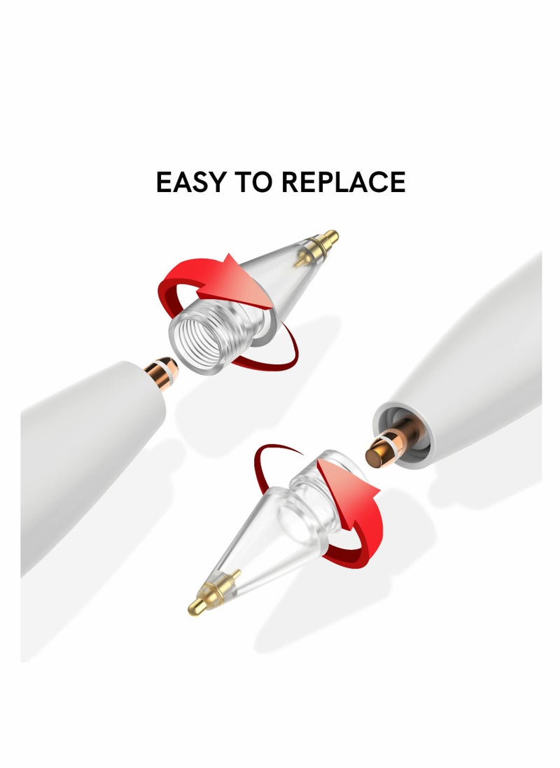 Replacement Tips for Apple Pencil, 2 Pack Compatible with Apple Pencil 2nd Gen and 1st Gen, No Wear Out Fine Point Precise Control Pen Like Nibs for Apple Pencil (Clear 1.8mm)