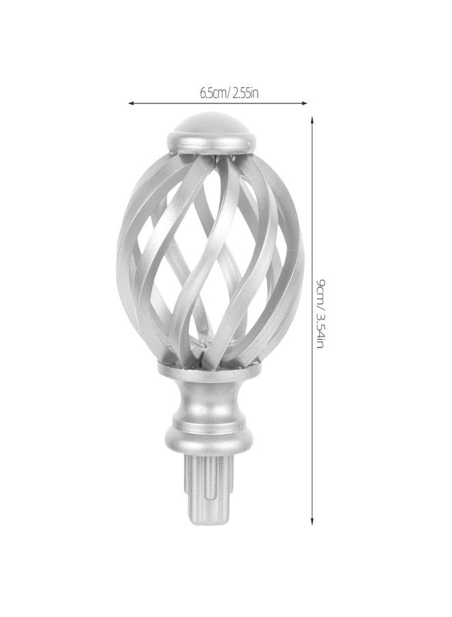 Amosfun 2pcs Curtain Rod Finials Twisted Cage Stylish Curtain Rod End Caps Replacement Easy Installation Drapery Pole Finials - Image 4