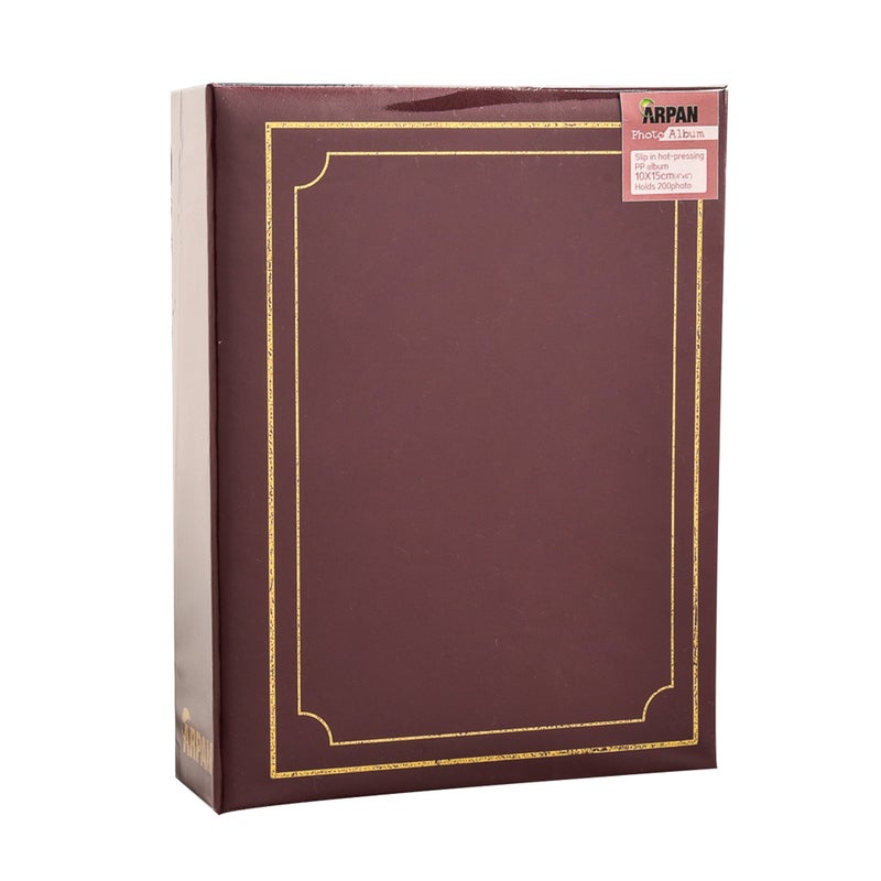 ARPAN Photo album 6x4''/10 x 15cm for 200 photos, slip in case padded album pack of 2 (Burgundy padded) - Image 2