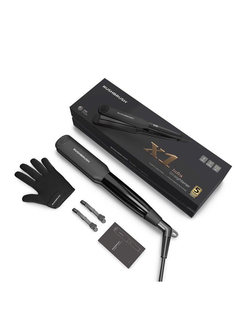 Rush Brush X1 Infra Straightener Black Infrared , 230C , 5 Heat Level , Ceramic plate - Image 1