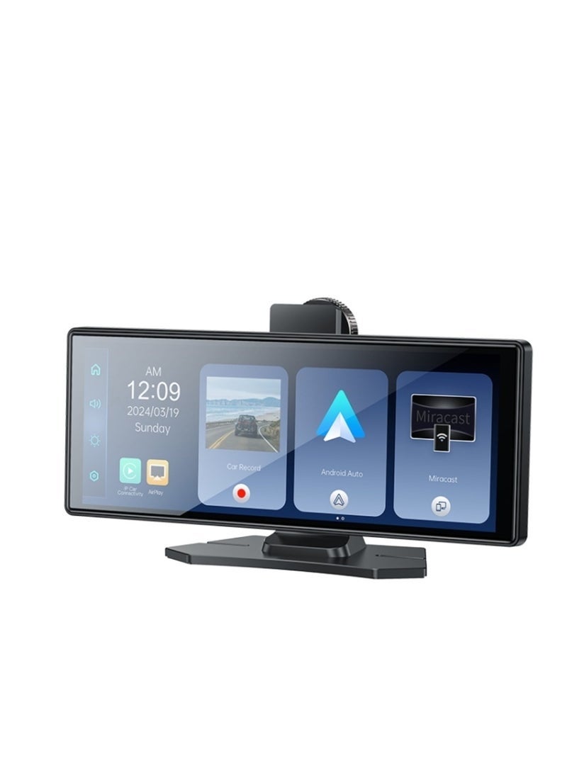 Yesido KM19 CarPlay Center Console – 10.26" Touch Screen Portable Car Multimedia System with Rear Camera, Driving Recorder, Wireless Apple CarPlay & Android Auto, Navigation & Bluetooth – Black - Image 1