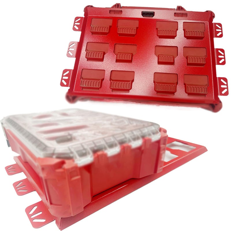 Gijok Mounting Plate Compatible with Milwaukee Packout, 100 Lbs, Metal with Powder Coat, for Tool Storage and Organization System (Full Plate-Red-1) - Image 2