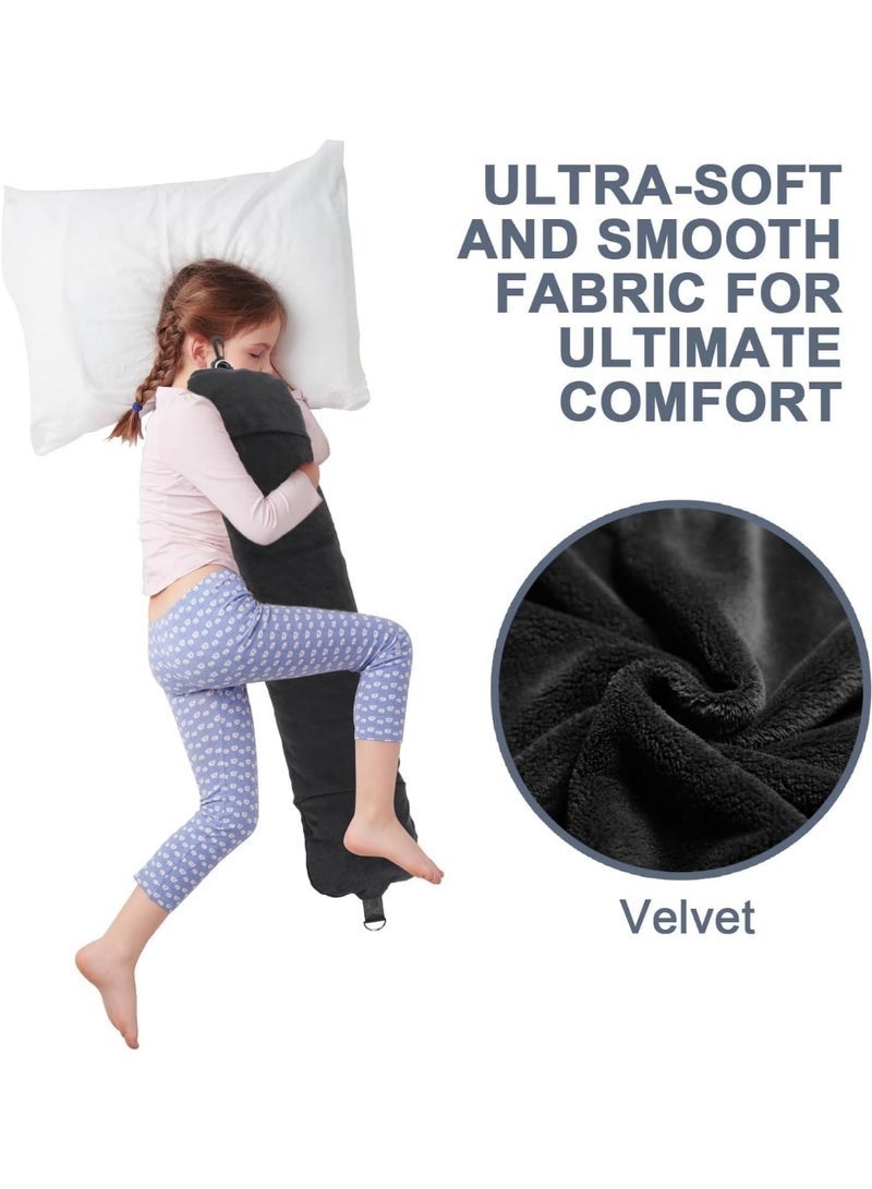YelaJoy Stuffable Travel Pillow for Extra Luggage, Velvet Travel Neck Pillow Storage Bag with Adjustable Neck Size, Only Travel Pillowcase, No Filler, Black Elastic Velvet, Fits Up to 3 Days Travel Essentials Multifunctional U-Shapes Pillow （Black） - Image 5