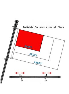 الأزرق جي دبليو سارية العلم ، تنطبق على 2x3 ، 3x5 ، 4x6ft العلم واجب ثقيل حديقة سارية العلم ، لعبة الشارع في الهواء الطلق أو في الهواء الطلق الجدار شنقا سارية العلم  - Image 2