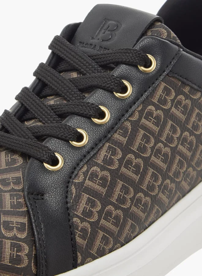 Flora Bella By Shoexpress Women Logo Print Sneakers with Lace-Up Closure