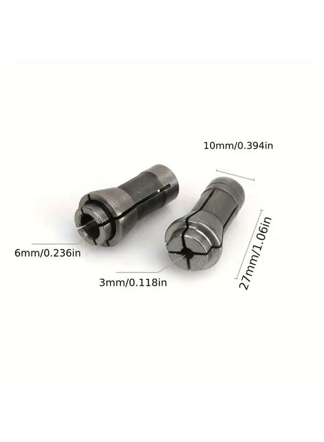 6pcs 3mm 6mm Metal Die Grinder Collets with 1 4 1 8 Adapters Heavy Duty Manual Clamping Arbors - Image 4
