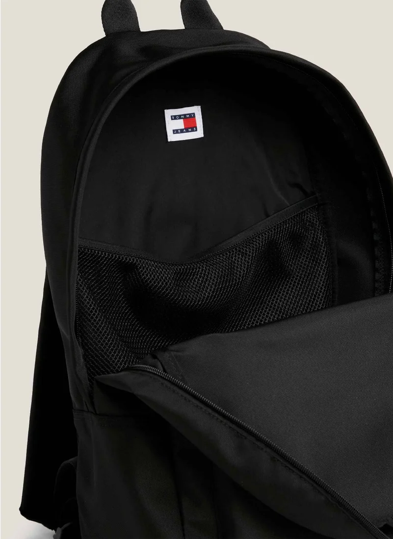 TOMMY HILFIGER Men's Essential Dome Flag Backpack -  Recycled polyester, Black