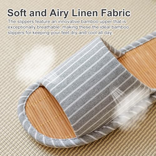 SKYTRAX COMF Odor-resistant Japanese Bamboo House Slippers Keep Feet Dry and Cool for Summer with Non-slip Soft Sole for Tatami and Indoor Easy to Clean (Blue, Adult, Women, 11, Numeric Range, US Footwear Size System, 12, Medium) - Image 5