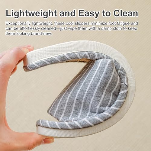 SKYTRAX COMF Odor-resistant Japanese Bamboo House Slippers Keep Feet Dry and Cool for Summer with Non-slip Soft Sole for Tatami and Indoor Easy to Clean (Blue, Adult, Women, 11, Numeric Range, US Footwear Size System, 12, Medium) - Image 2