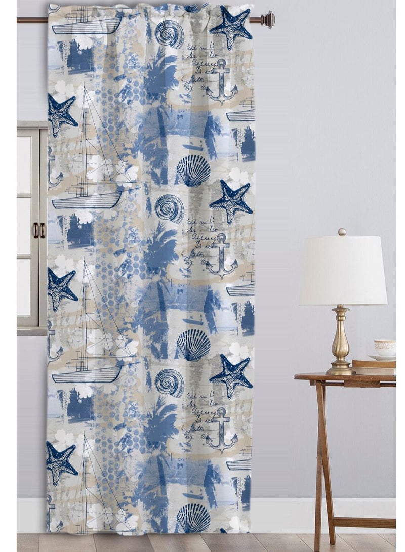 CURTAINS & RODS 1panel 150cmX260cm curtain printed on velvet mixed with linen. - Image 1