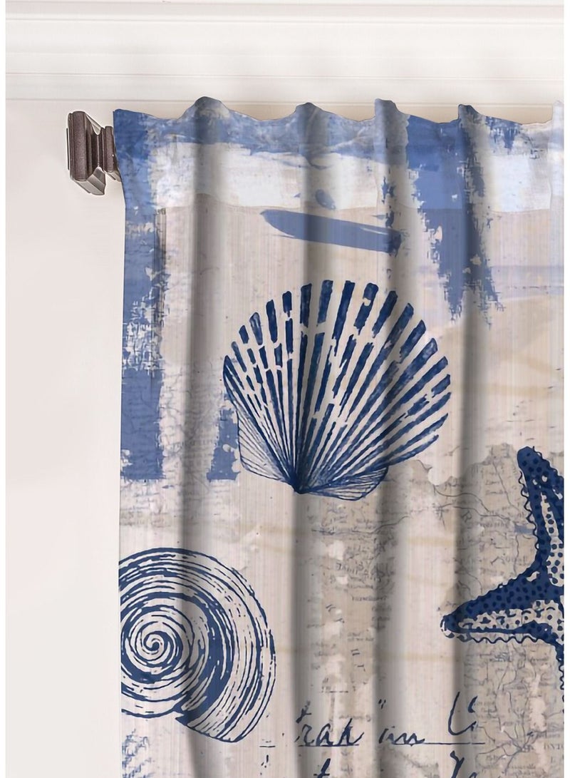 CURTAINS & RODS 1panel 150cmX260cm curtain printed on velvet mixed with linen. - Image 3