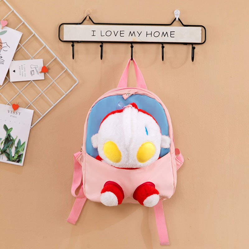 Cute Cartoon Bear Backpack for Kids 1-5 Years Pink Ultraman