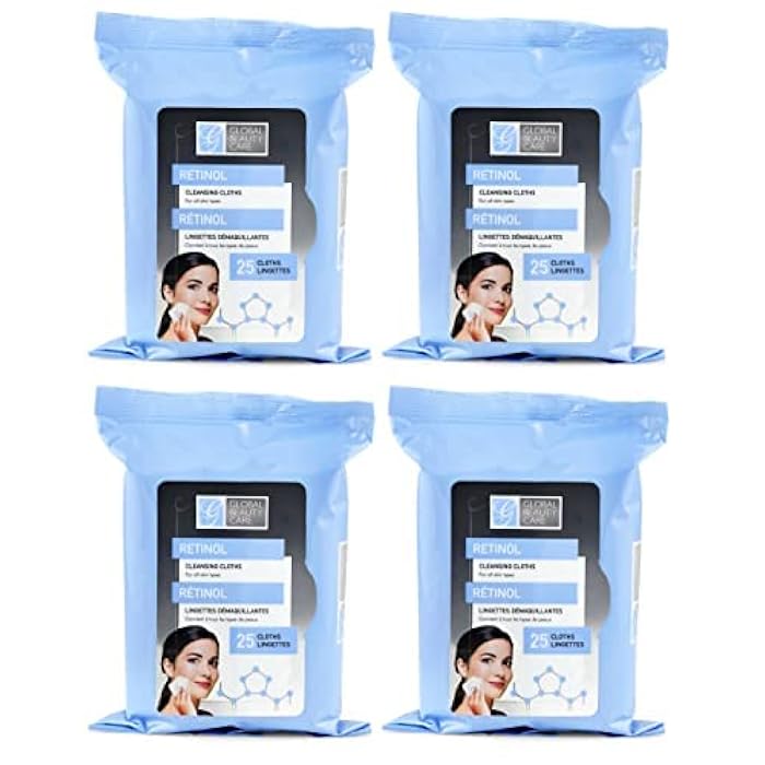 Global Beauty Care Retinol Makeup Cleansing Cloth Wipes, 4-pk (100 Wipes) (Regular) - Image 2