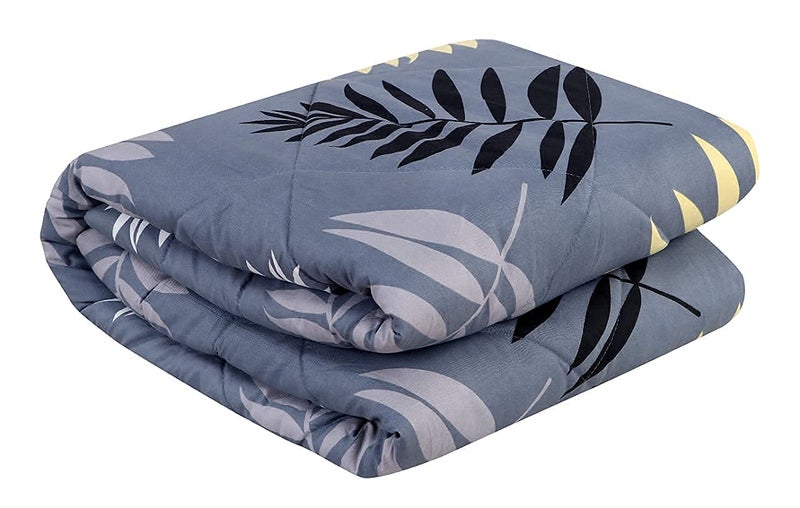 la' Amour Super Premium Quilt Cover Double Bed with Zipper Blanket/Comforter/Duvet Cover King Size Soft Cotton Breathable Skin Friendly Stuff 90x100 Inches, Yellow Grey - Image 3