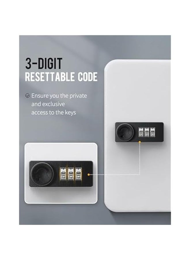 TRASSLE Key Safe Storage Cabinet with 3 Digit Combination Lock - Fixings and Key Tags Included - Wall Mounted Security Solution for your Home or Office  - Image 3