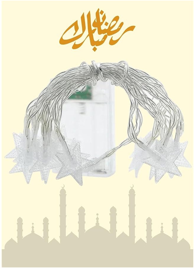 F.A.M.S Ramadan Lights – Star Decorative Led String Lights Battery Operated Aa – Available In 3M And 6M Warm White Easy To Install For Ramadan And Eid Home Decor 6 Meters  - Image 3