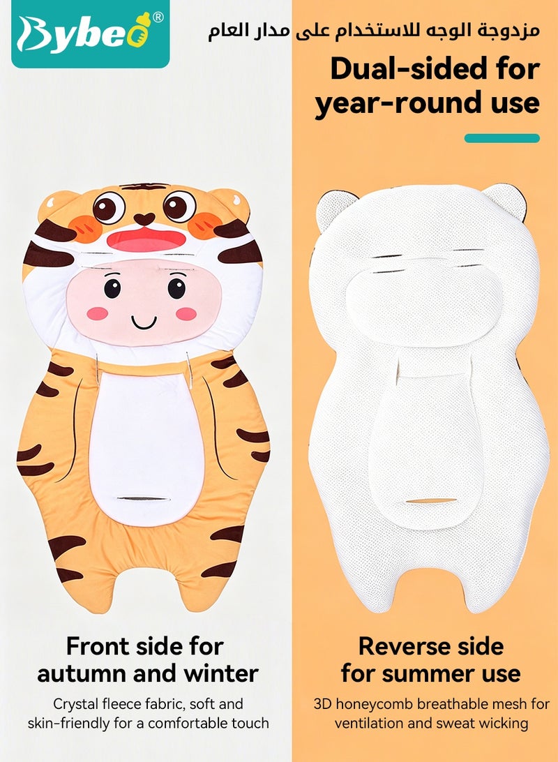 Bybeo Baby Stroller Cushion Pad, Universal Baby Car Seat Pad Liner, Double-Sided Use Infant Stroller Mat, Toddler Car Seat Insert Cushion, Baby Carriage Cushion Liner for Newborn Boys Girls - Image 3