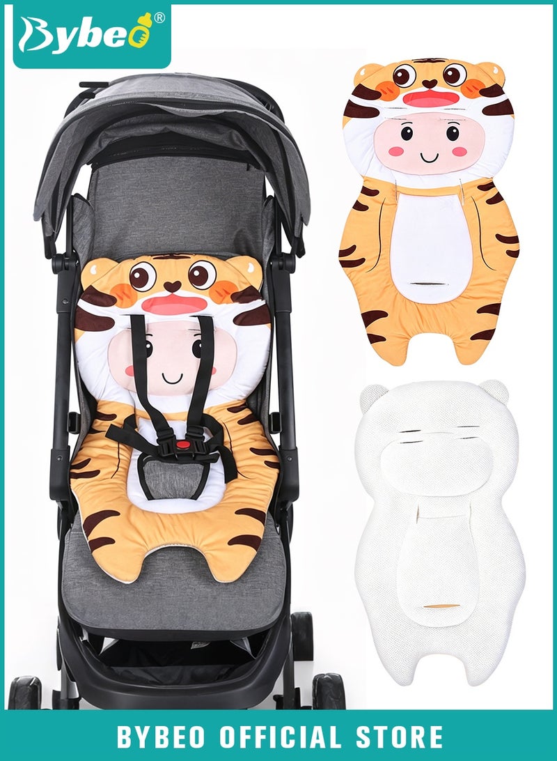 Bybeo Baby Stroller Cushion Pad, Universal Baby Car Seat Pad Liner, Double-Sided Use Infant Stroller Mat, Toddler Car Seat Insert Cushion, Baby Carriage Cushion Liner for Newborn Boys Girls - Image 1