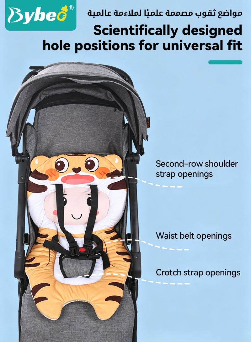 Bybeo Baby Stroller Cushion Pad, Universal Baby Car Seat Pad Liner, Double-Sided Use Infant Stroller Mat, Toddler Car Seat Insert Cushion, Baby Carriage Cushion Liner for Newborn Boys Girls - Image 4