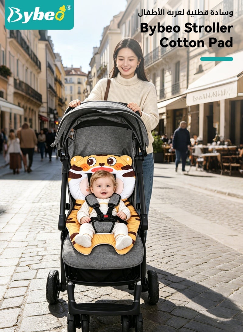 Bybeo Baby Stroller Cushion Pad, Universal Baby Car Seat Pad Liner, Double-Sided Use Infant Stroller Mat, Toddler Car Seat Insert Cushion, Baby Carriage Cushion Liner for Newborn Boys Girls - Image 2
