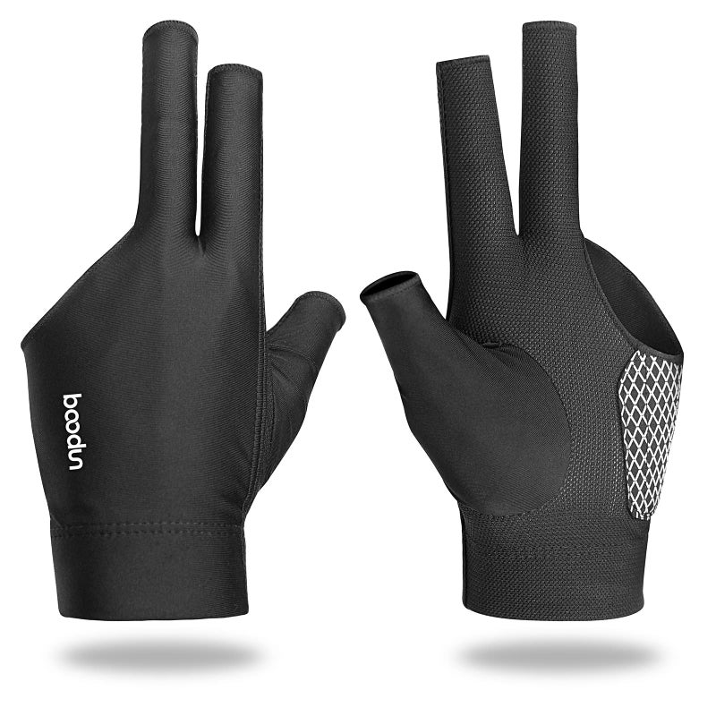 YFY Billiards Glove 3 Finger Pool Glove for Left Hand, Durable Double Stitched, Snooker Cue Sport Glove Popular Sizes for Men & Women - Image 1