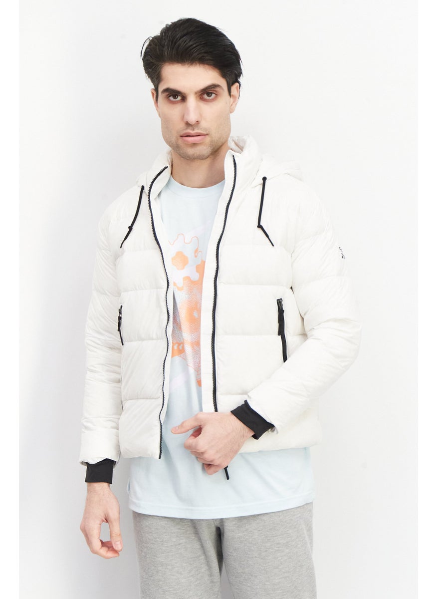 Reebok Men Sportswear Fit Long Sleeves Running Jacket, White  - Image 1