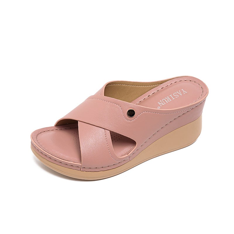 5055-3 نموذج جديد 2026 وأسلوب النساء Sandals خياطة أمي أحذية كبيرة الحجم Sandals Wedge Slippers - Image 5