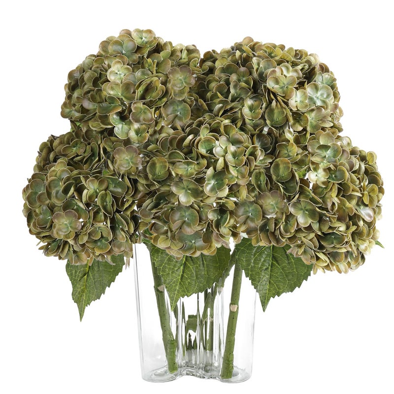 Coferset مجموعة زهور الكوبية الاصطناعية من كوفيرست، لون أخضر زيتوني، 3 قطع، زهور كوبية صناعية نابضة بالحياة، ملمس حقيقي، لتزيين المنزل، وحفلات الزفاف، والمكاتب، والحفلات، وغرف المعيشة، مقاس 22 بوصة - Image 1