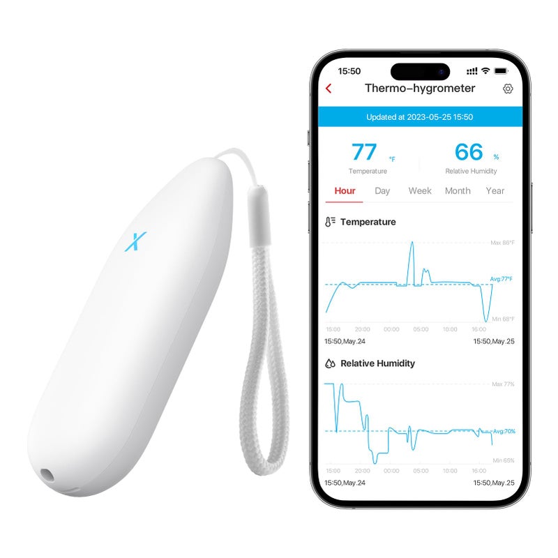 اكس سينس مقياس حرارة ذكي للرطوبة الداخلية من X-Sense مزود بتقنية Wi-Fi مع مراقبة عن بعد والتحكم في التطبيق، وهو ملحق لمجموعة أدوات قياس الرطوبة الحرارية STH54 موديل STH51 - Image 1