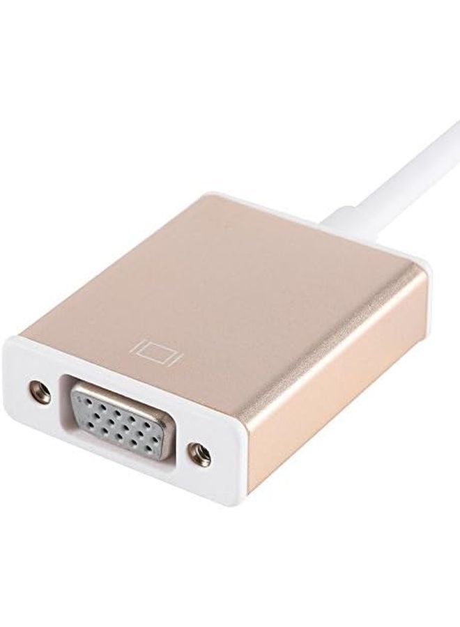 Gold Type C to VGA Adapter Plug and Play Aluminum for Presentations and Meeting Rooms - Image 4