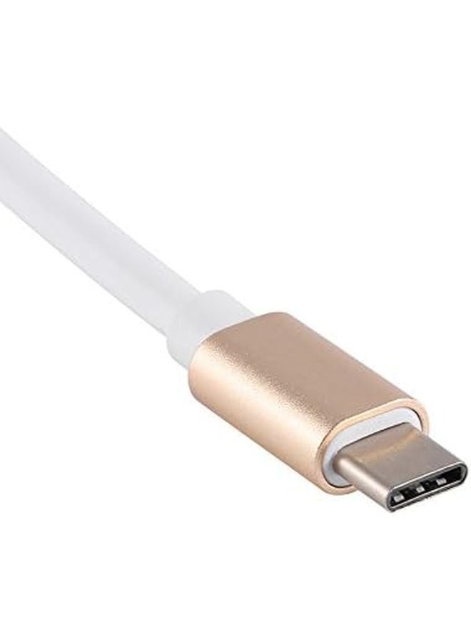 Gold Type C to VGA Adapter Plug and Play Aluminum for Presentations and Meeting Rooms - Image 1