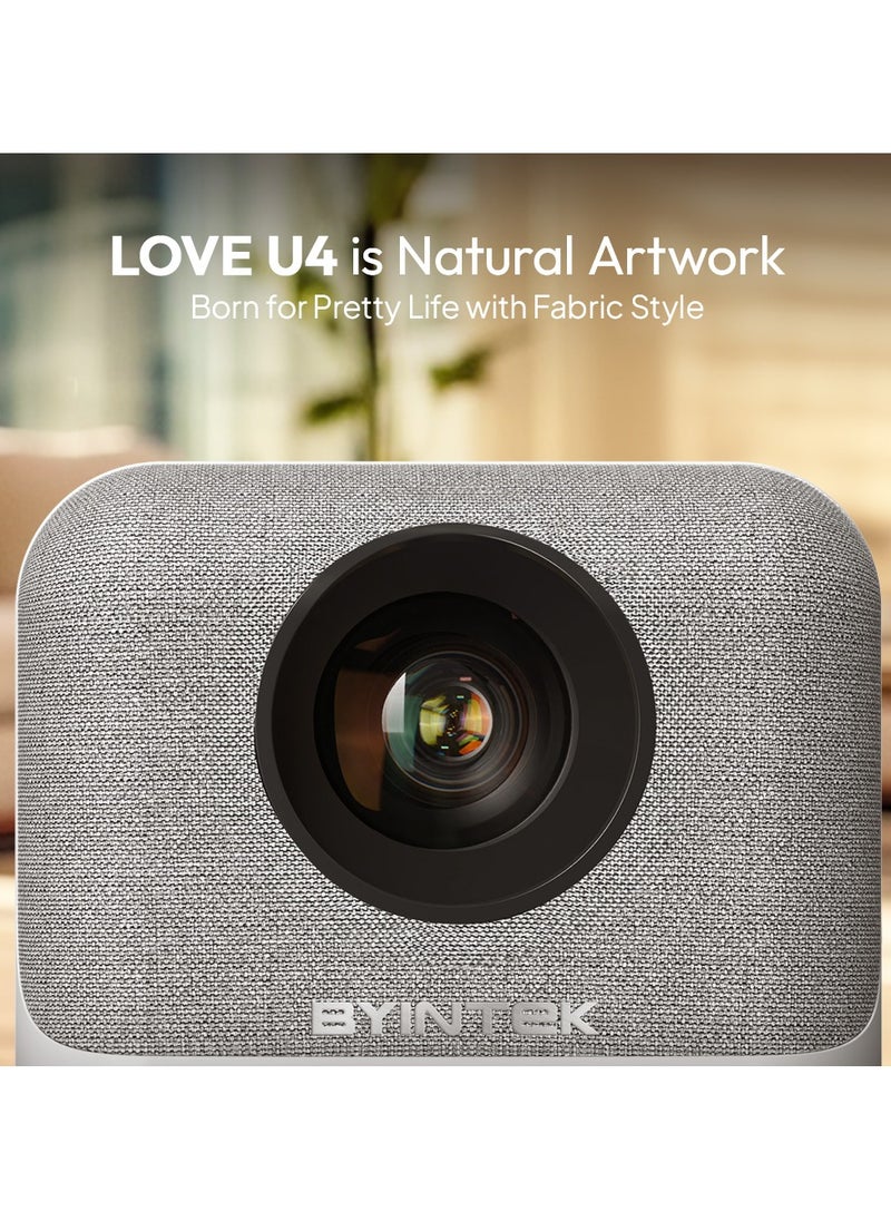 باينتيك - جهاز عرض BYINTEK U4 الذكي اللاسلكي الصغير بنظام Android 9.0 لأجهزة الكمبيوتر المحمولة والأجهزة اللوحية وأجهزة iOS وAndroid وشاشة Wi-Fi - Image 1