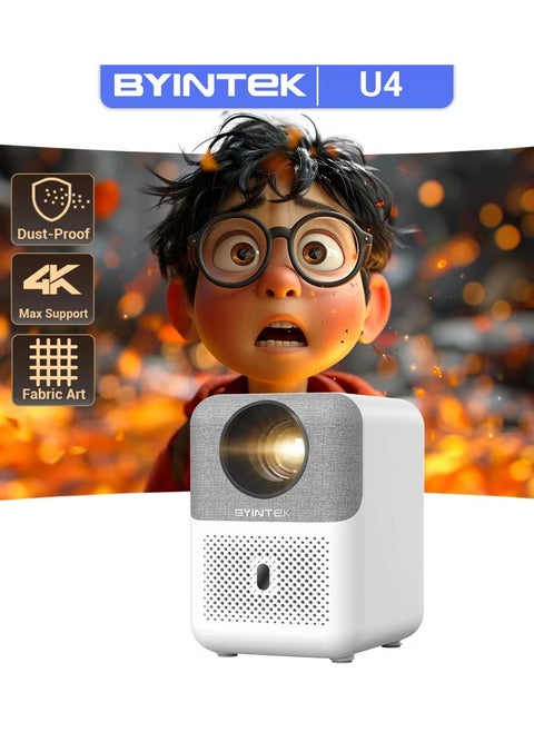 U4 Smart HD 4K Mini Wireless Projector Android 9.0 for Laptop, Tablets, iOS & Android Devices Wi-Fi Display