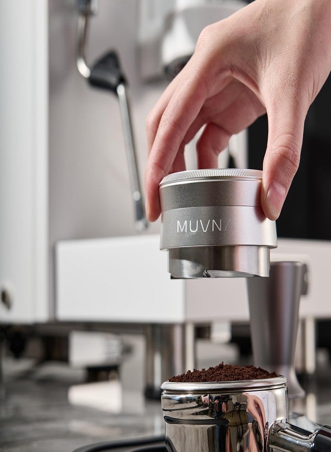 MUVNA 51MM Espresso Coffee Distributor, Gravity Adaptive Height Espresso Leveler, Fits for 51MM Portafilters(Silver) - Image 2