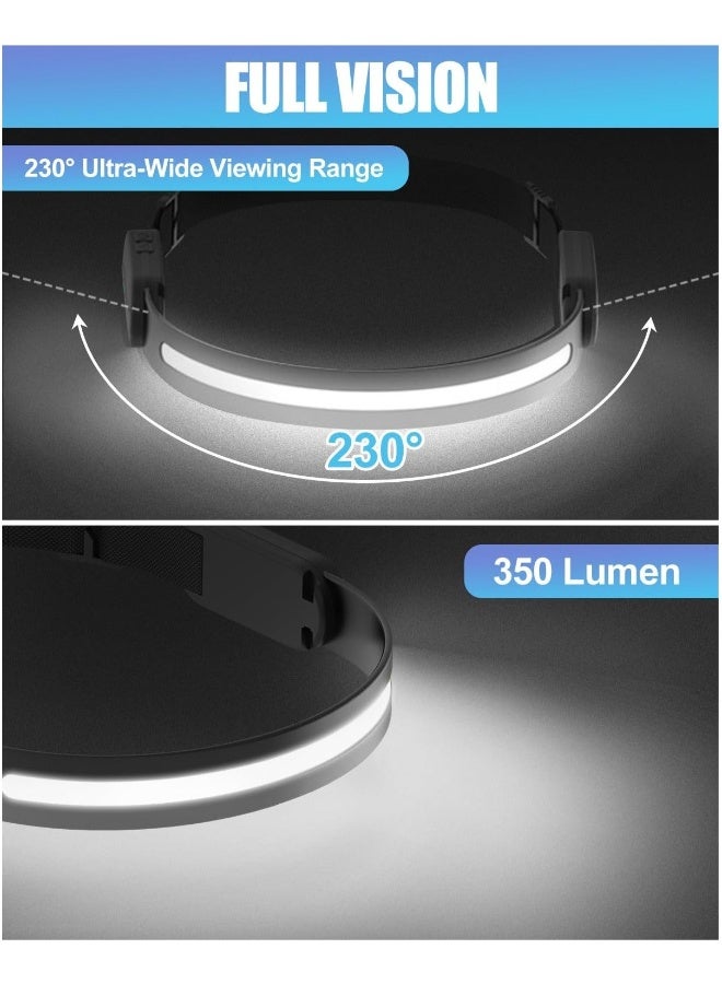 LED Head Torch with Bluetooth Function - 3 Modes, IPX4 Waterproof, 230° Wide Floodlight, Adjustable Vision Sensor - Super Bright Head Lamp for Camping, Repair, Fishing - Image 5