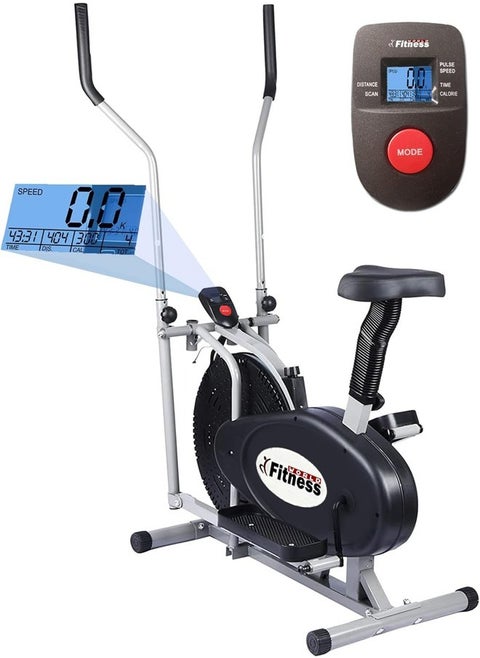Orbitrac exercise bike, an elliptical exercise bike equipped with a smart LCD screen to measure the pulse from the hand