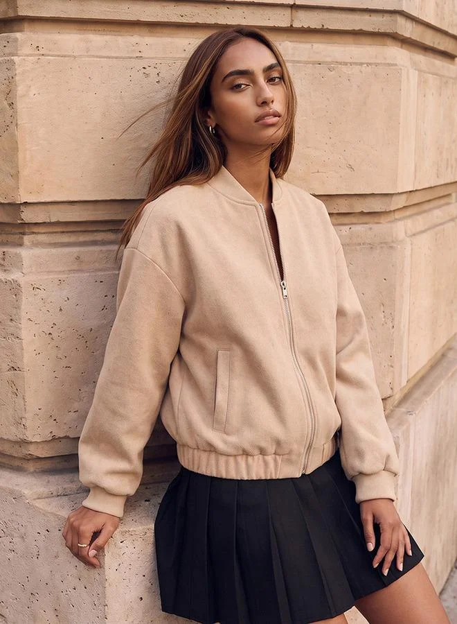 سبلاش فيڤ Youth Melton Felt Regular Bomber Jacket with Zip Closure