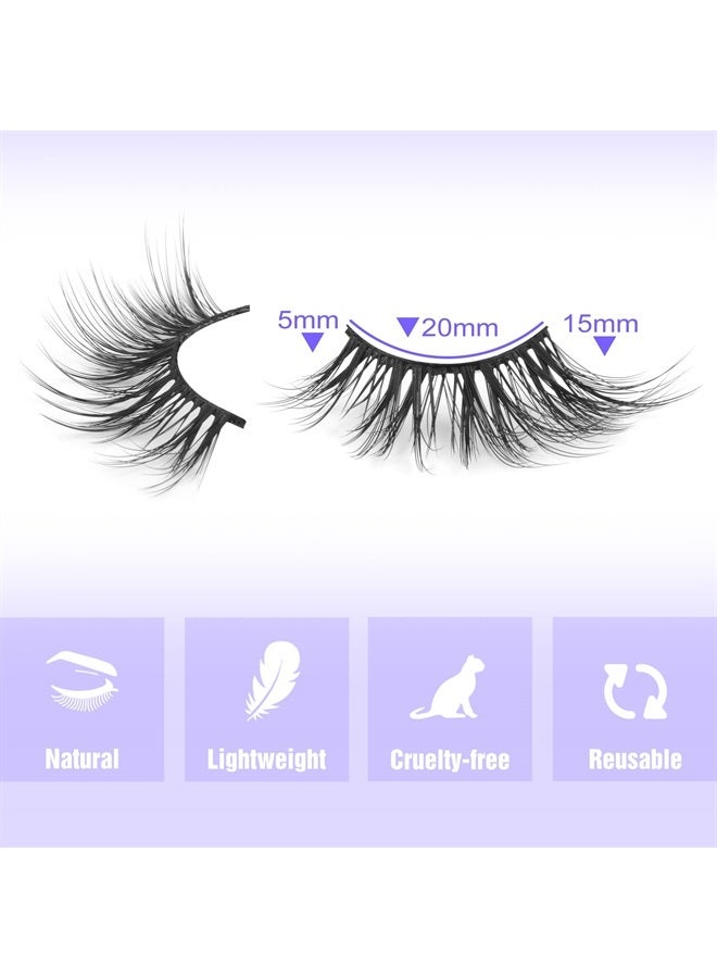 Alice Half Lashes Cat Eye False Eyelashes Natural Look 3D Fluffy Mink Lashes Faux Natural Lashes Pack Wispy Fake Short Lashes 7 Pairs by ALICE - Image 4