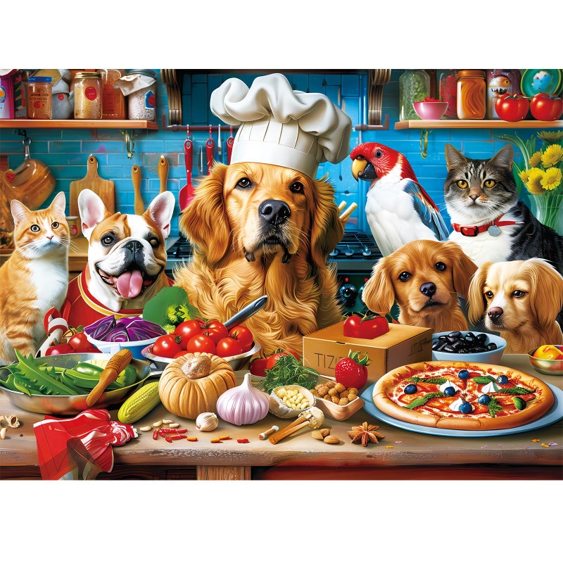 VOLUVOLU 500 Piece Puzzles for Adults Funny Puppy Animal Jigsaw Puzzles Food Kitchen Jigsaw Puzzle Animal Pet Lover Challenging Puzzles for Friends Family Activity Game Nights Gifts 20515 in - Image 2