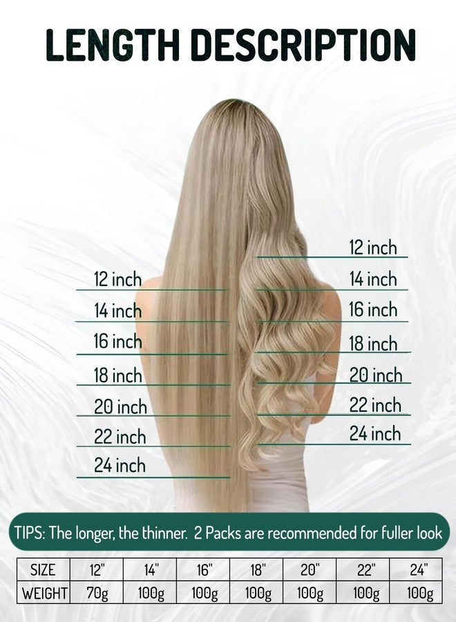 RUNATURE Sew in Hair Extensions Real Human Hair Straight Weft Hair Extensions Human Hair Dark Blonde Mix Light Blonde Long Hand Tied Weft Hair Extension Human Hair 18 Inch 100g - Image 5
