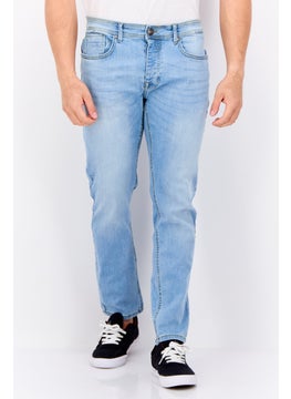 CROSSHATCH Men Slim Fit Washed Stretchable Jeans, Washed Blue  - Image 1